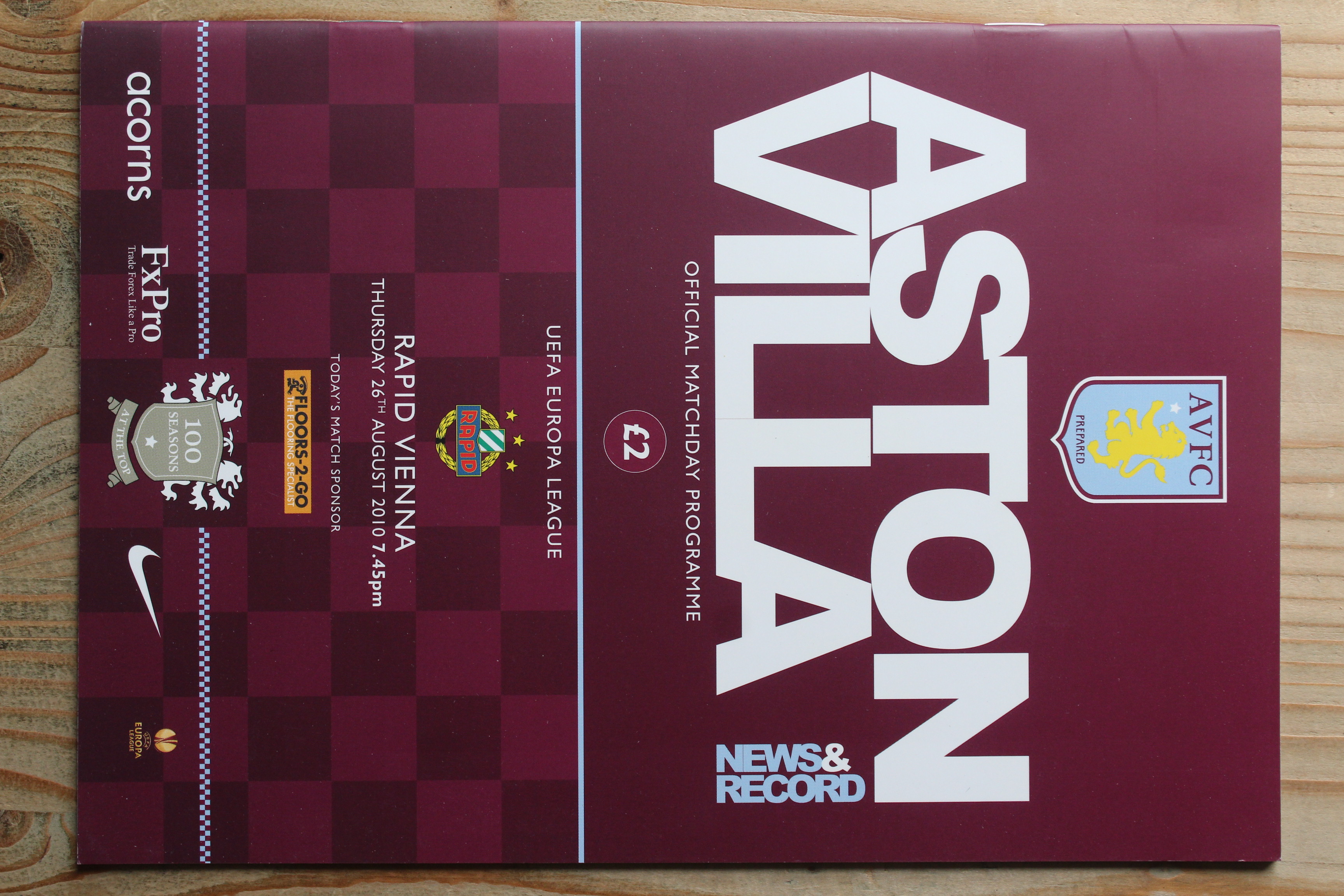 Aston Villa FC v Rapid Vienna